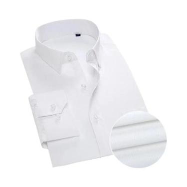 Imagem de Camisa Social Masculina Branca Slim Fit De Manga Longa Com Bolso, Alta