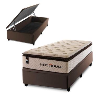 Imagem de Cama Box Baú Quartzo 96x203 com Molas Ensacadas King House