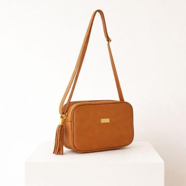 Imagem de Bolsa Transversal Direto De Fábrica Topgrife Atacado Matelassê Couro Legítimo Cor Caramelo Tamanho único