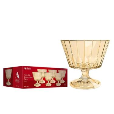 Imagem de Jogo 6 Taças de Sobremesa Gold Âmbar Potes De Doces 280 Ml Tigela Sorv