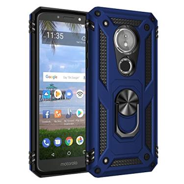 Imagem de Sacos de telefonia móvel Para o caso Motorola Moto E5, para Moto G6 Play Case Celular com caixa de suporte magnético, proteção à prova de choque pesada Sacos de caso (Color : Blue)