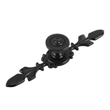 Imagem de Pacote com 4, puxador de gaveta de porta de armário de guarda-roupa antigo europeu puxador vintage AliExpress produto de demanda de venda preto pequeno puxador (parafusos pretos incluídos)