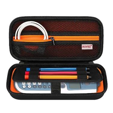 Imagem de Bolsa de transporte para Texas Instruments TI-84 Plus CE/TI-83 Plus CE/Casio FX-9750GII fornece calculadora gráfica Bovke Hard Pu, pacote universal adicional para cabo USB, manual, Preto