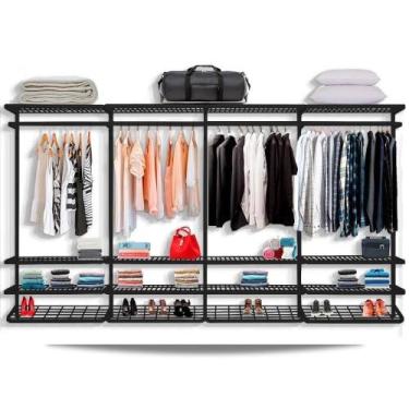 Imagem de Guarda roupa closet aramado sem portas CLR285 - 3,70m - Smart Black - 