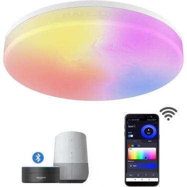 Imagem de Plafon Painel Luminaria Smart RGB 110v 220v  Rgb 6500 K JWCOM ALEXA