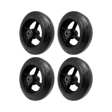 Imagem de Kit 4 un roda borracha moldada 8 pol 250kg p/ rodízio - AJAX