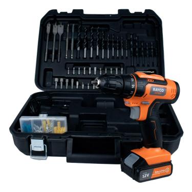 Imagem de Kit Parafusadeira 12V com Maleta 110 Peças Rayco Bivolt