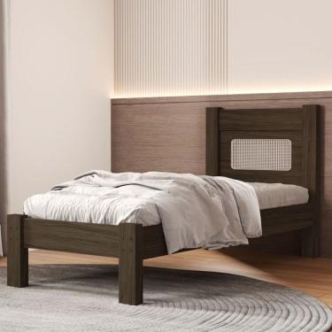 Imagem de Cama Casal Para Quarto 100% Mdf 95x117x199cm Chocolate