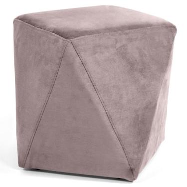 Imagem de Puff Decorativo Ametista C-305 Veludo Rosa - Domi