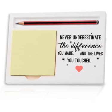 Imagem de Never Underestimate The Difference You Made Appreciation Thank You Retirement Leaving Gift for Employee Coworkers Friends Boss Teacher Mentor Self-Stick Note Pad Holders ZBA16