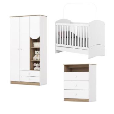 Imagem de Dormitório Infantil Completo Berço Bala de Menta Para Quarto Bebê Magi