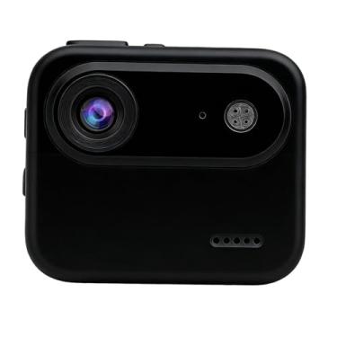 Imagem de Heayzoki Câmera de Ação Com Tela Flip, Câmera de Viagem Portátil Anti-vibração HD 1080P Com ângulo Amplo de 143 °, Ideal para Transmissão Ao Vivo, Ciclismo, Esqui, Caminhadas (Preta)