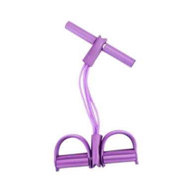 Imagem de Lljsszr Faixa Elástica de Resistência para Pedais, Corda de Puxar, Faixa de Exercício para Costas, Pernas E Ombros, Tubo Roxo de Quatro