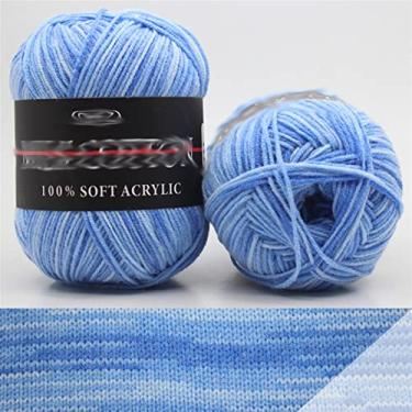 Imagem de HHHJQFAAT 2 peças anel de fio de melange fio de tricô misturado penteado para tricô colorido fio de tinta fina crochê fio chique (cor: A, tamanho: tamanho único) (tamanho B único)