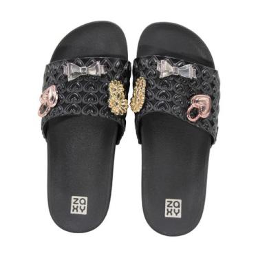 Imagem de Tamanco Slide Zaxy Pins Preto, Pt, Preto, 35