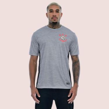 Imagem de Camisa Corinthians Recortes Cinza Licenciada Oficial, Mescla, GG