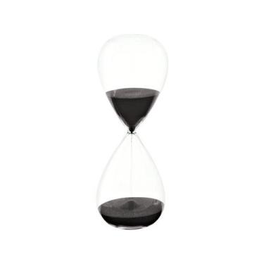 Imagem de Ampulheta Decorativa de Vidro 20,5cm Mart - 9603, Preto e Transparente