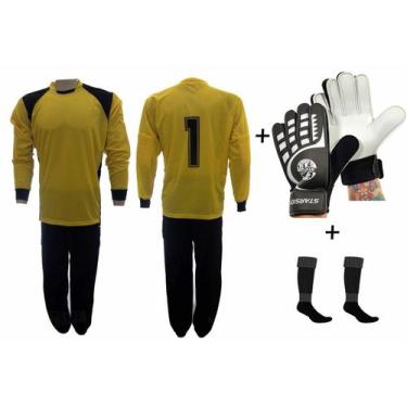 Imagem de Kit Goleiro 1camisa 1calca 1meia 1luva Trb Amr - TRB, P