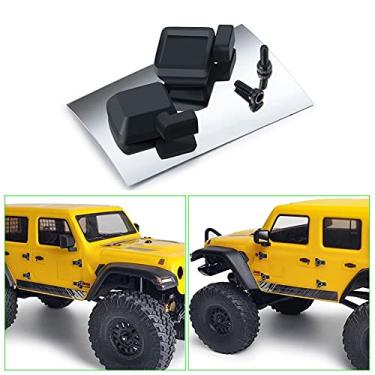 Imagem de RC-Hub 1 par de espelho retrovisor simulado para carro de rastreamento 124 Axial SCX24 AXI0002 RC 124, preto