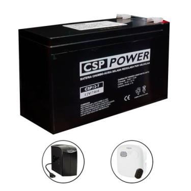 Imagem de Bateria Nobreak 12 Mva-7/20h (12v-7ah) Nova Com Nf-e* - Csp Power