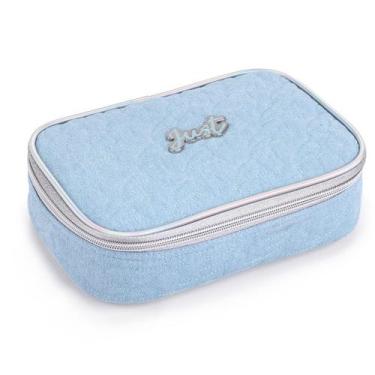 Imagem de Estojo Escolar Infantil Menina Organizador Porta Lápis Jeans - Denlex,