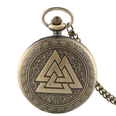 Imagem de Relógio De Bolso Valknut Nórdico Antigo Retro Vintage Viking - Things 