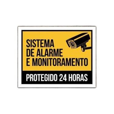 Imagem de Placa Sistema De Alarme E Monitoramento Protegido 24 Horas - Sinalizo,