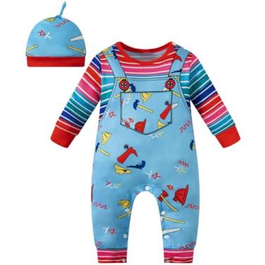 Imagem de Macaquinho para bebês meninos, fantasia de médico caubói motorista de carro policial macacão cosplay de Halloween, Multicor, 0-3 Meses