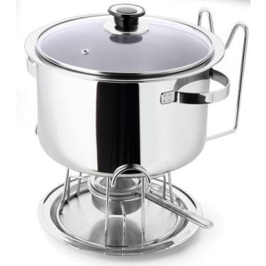 Imagem de Rechaud Inox Banho Maria Bowl Embutido Buffet 6 peças 5,8 Litros Alta 