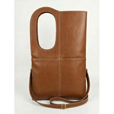 Imagem de Bolsa Diabo Veste Prada Couro Legítimo - Caramelo - Bellavé, Caramelo