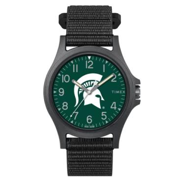 Imagem de Timex Relógio masculino Collegiate Pride 40 mm, Michigan State Spartans, Adjustable Fast Wrap Fabric Band