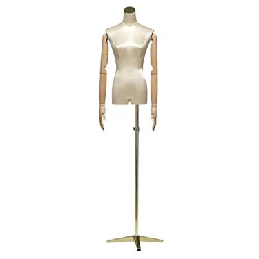 Imagem de Female Mannequin Torso Vestido forma feminina busto manequim torso, modelo feminino com testa e braço, Altezza regolabile/seta/treppiede (Color : Beige)