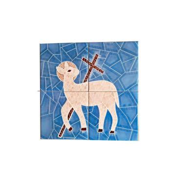 Imagem de Mosaico Decorativo em Azulejos para Capelas e Templos 40 x 40 cm