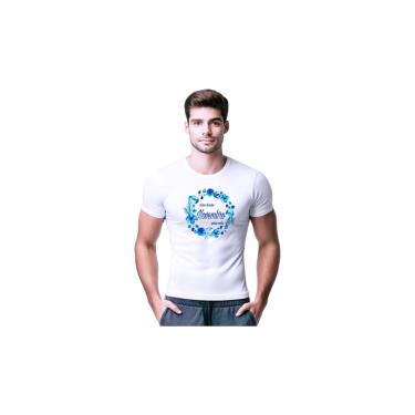 Imagem de Camisetas de Poliester Branca Personalizadas Novembro Azul