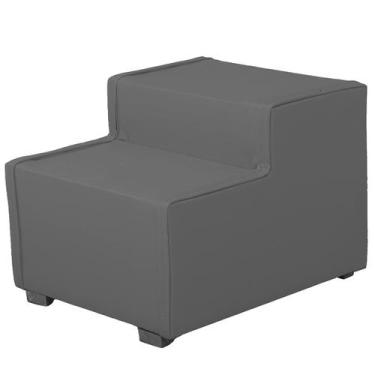 Imagem de Escada Estofada 2 degraus para Cachorro Gato e Maca de Estetica Suede 