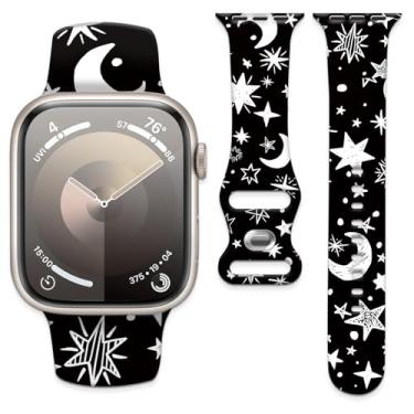 Imagem de Pulseira de relógio compatível com Apple Watch de 38 mm, 40 mm e 41 mm, pulseira de substituição de silicone macio com fecho clássico para Apple Watch Series SE 8, 7, 6, 5, 4, 3, 2 e 1, Utral para