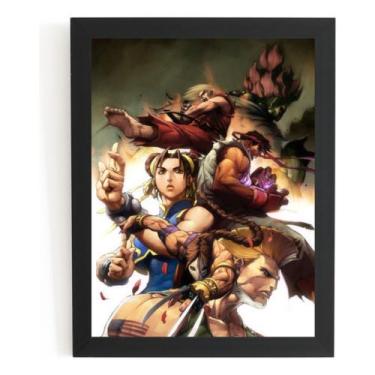 Imagem de Quadro Decorativo Street Fighter Game Arte Poster Moldura - Fanarte