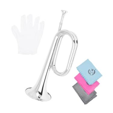 Imagem de simhoa Scouting Trumpet Mini Instrumento de Trompete de Trompete para Iniciantes, Prata