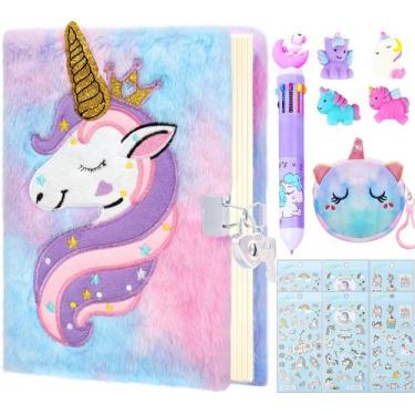 Imagem de Diário JYPLKCMT Pelúcia com Cadeado para Meninas - Inclui Brinquedos e