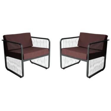 Imagem de Conjunto 2 Poltronas para Área Externa Santiago em Alumínio e Fibra Sintética Acesse Móveis