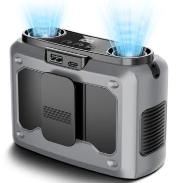 Imagem de Wavmill Ventilador de cintura portátil 4 em 1, ventilador recarregável pessoal de motor duplo de 20000 mAh [máximo de 235h], cinto vestível de encaixe de 10 velocidades 22000RPM e ventilador de