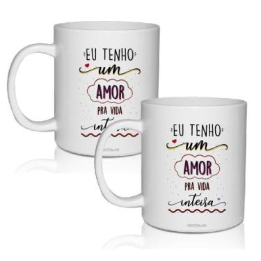 Imagem de Kit 2 Canecas Acrílico Eu Tenho Um Amor - Dia Dos Namorados - Krystalo