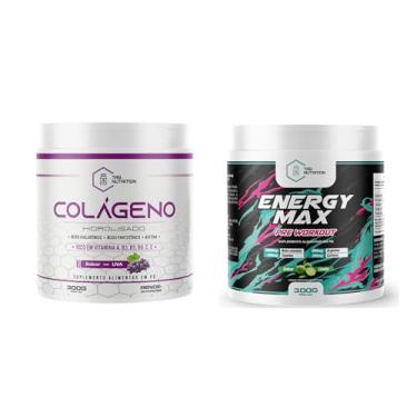 Imagem de Kit Colágeno Hidrolisado C/Ácido Hialurônico 300G + Pré Treino Energy Max 60 Doses - TAG Nutrition (Pote 300G, Limão)