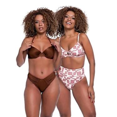 Imagem de Biquínis Feminino Kit Liso e Estampado Moderno Bojo Praia - HYPE MODAS