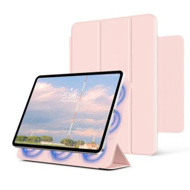 Imagem de KVTVOU Capa magnética para iPad (A16) 11ª/10ª geração (11/10,9 polegadas, 2025/2022), acessório magnético inteligente, capa de rebote com três dobras, corpo fino e leve e despertar/hibernar