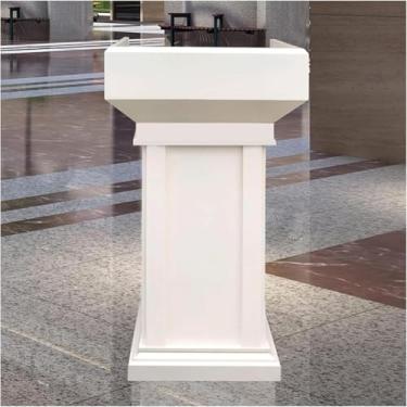 Imagem de YPDJVLTI Speech Podium Púlpito de madeira maciça para igreja Púlpito Portátil com Base Resistente Pódio Púlpito Permanente para Igrejas, seminários e Escolas Moda