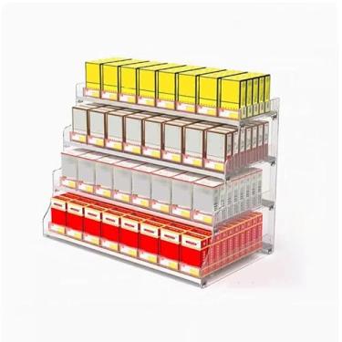 Imagem de Rack de exibição de cigarro de varejo - Isqueiro pop-up multicamadas e armário de caixa de fósforos, suporte de prateleira de parede, acrílico transparente, tamanho: 32,5 cm x 29 cm x 44,7 cm - ideal