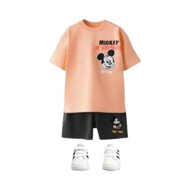 Imagem de Conjunto De Verão Para Crianças Com Estampa Do Mickey, Camiseta De Man