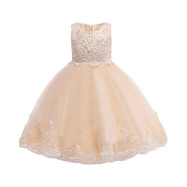 Imagem de Vestido De Princesa Com Laço De Renda Para Meninas, Verão, Primeira Co