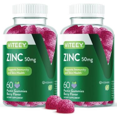 Imagem de Gomas de zinco Viteey para adultos e adolescentes 50 mg Immune Health Vegan-Unissex